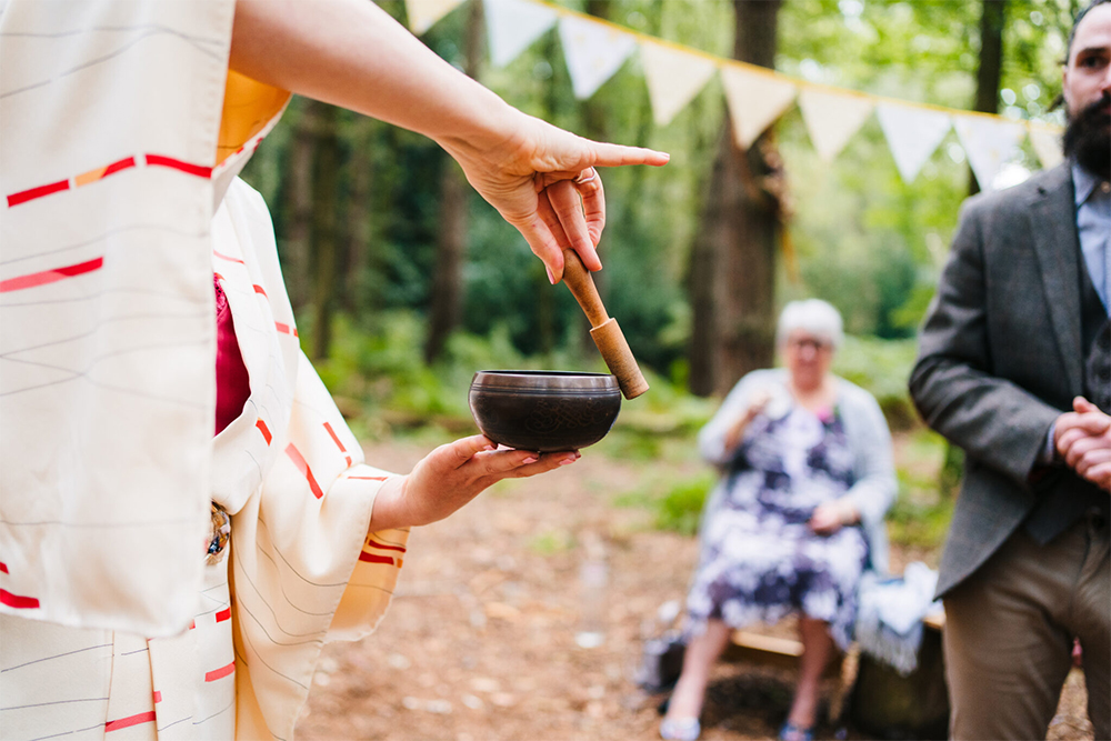 Woodland wedding ceremony for forest dwellers