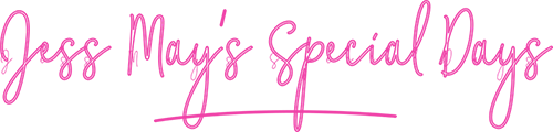 Pink text logo saying "Jess May's Special Days"